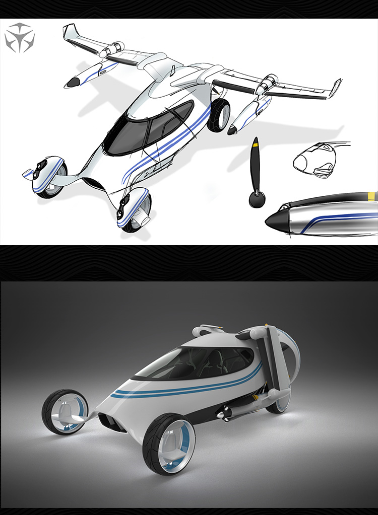 陸空飛行器概念車“犀?！?3D建模、設計流程與模型庫開發
